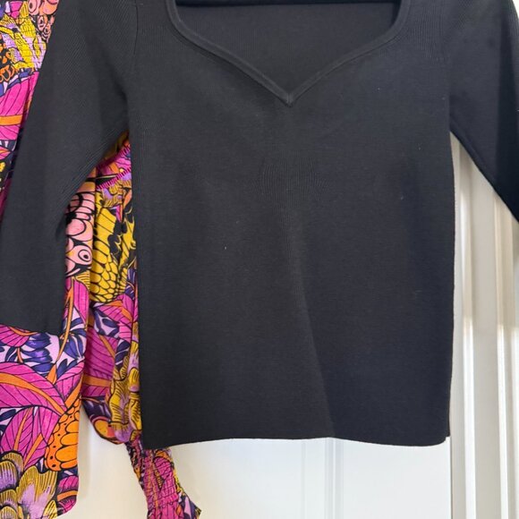 Anthropologie bundle 2 piece tops ribbed top sweetheart butterfly peasant XXS - Picture 5 of 10